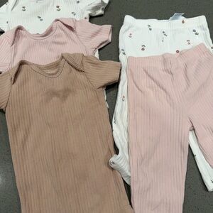 Carter's Ribbed Baby Set in Pink and Tan floral